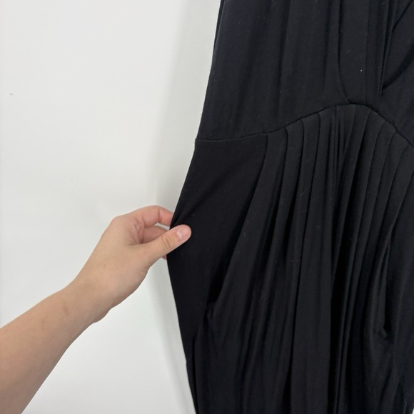 Urban Zen Donna Karan Jumpsuit Large Artsy Lagenlook Luxury Draped Jersey Plunge - Picture 5 of 8